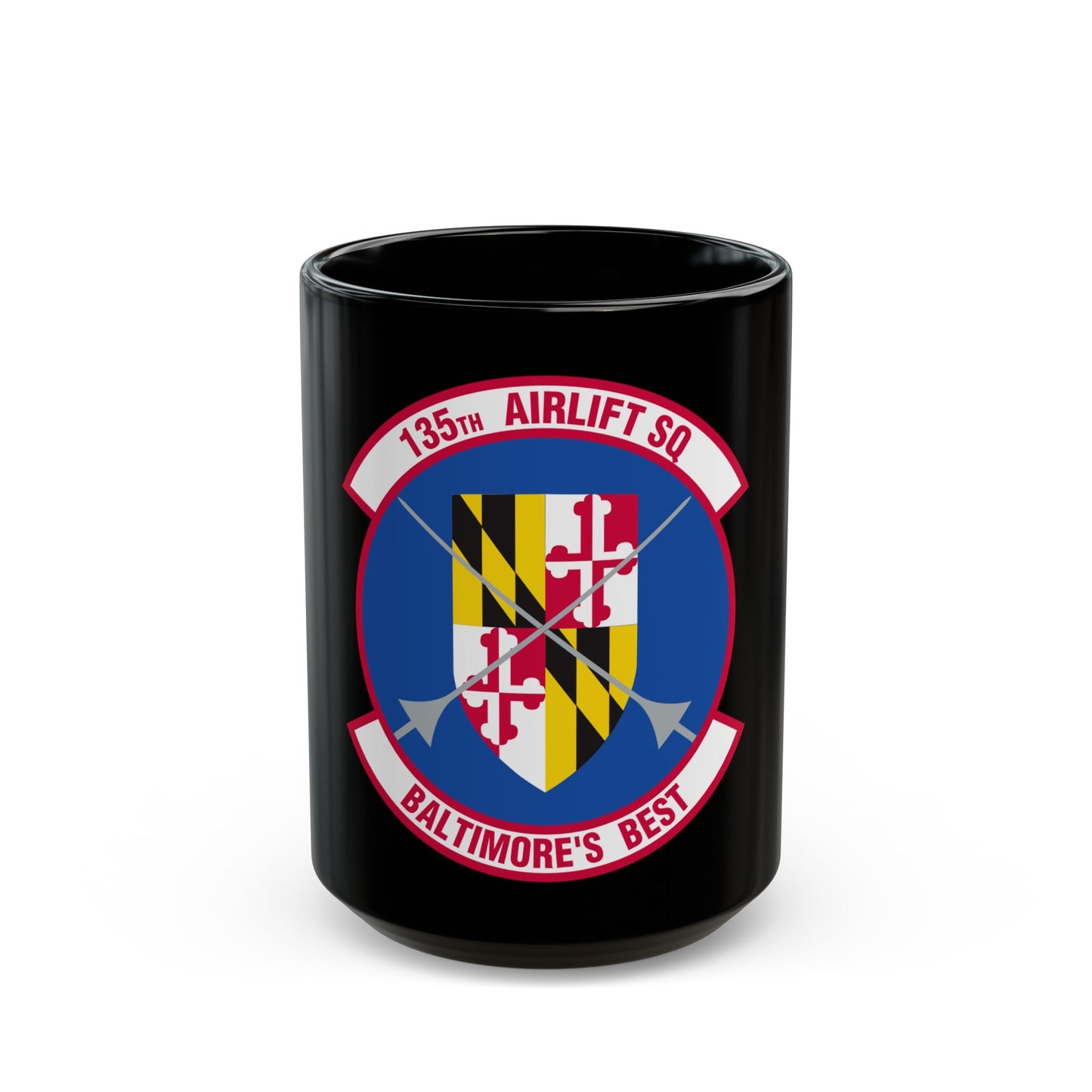 135 Airlift Squadron (U.S. Air Force) Black Coffee Mug-15oz-The Sticker Space