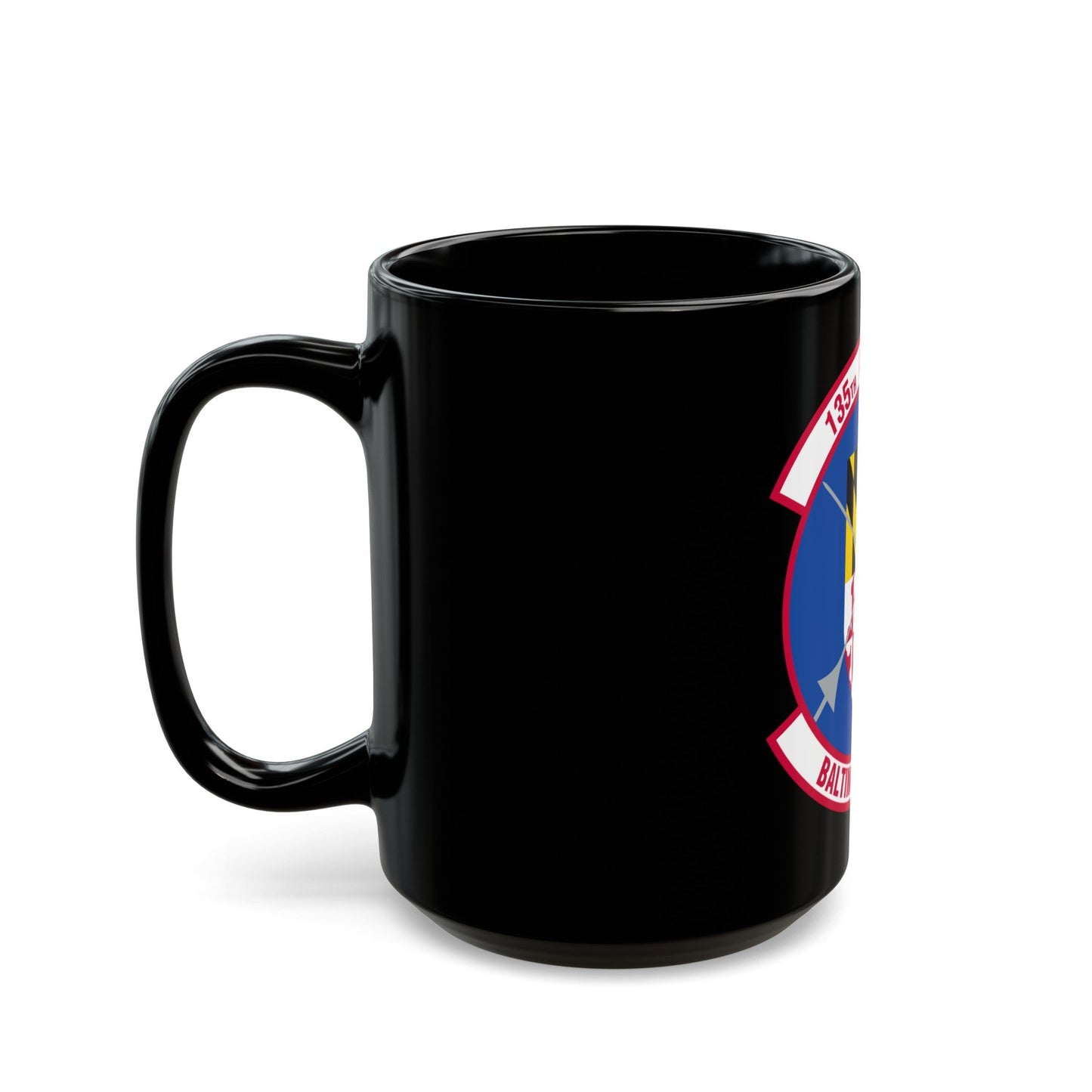 135 Airlift Squadron (U.S. Air Force) Black Coffee Mug-The Sticker Space