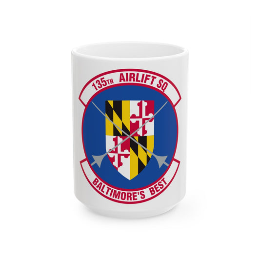 135 Airlift Squadron (U.S. Air Force) White Coffee Mug-15oz-The Sticker Space