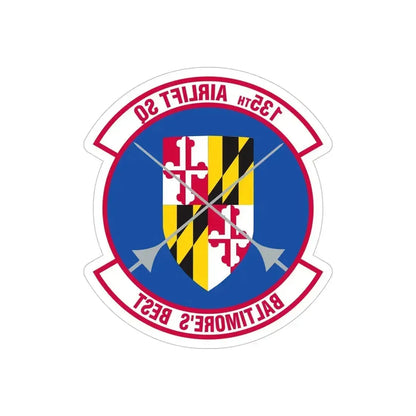 135 Airlift Squadron (U.S. Air Force) REVERSE PRINT Transparent Die-Cut STICKER 6 Inch Die-Cut Transparent - The Sticker Space