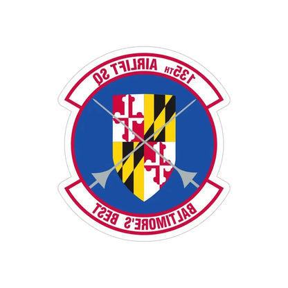 135 Airlift Squadron (U.S. Air Force) REVERSE PRINT Transparent Die-Cut STICKER - The Sticker Space