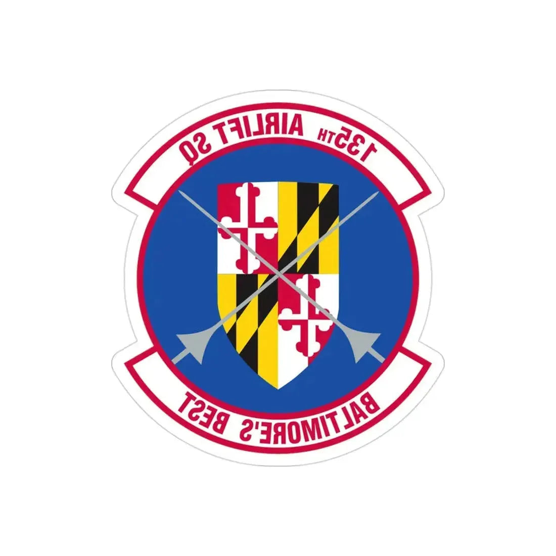 135 Airlift Squadron (U.S. Air Force) REVERSE PRINT Transparent Die-Cut STICKER - The Sticker Space