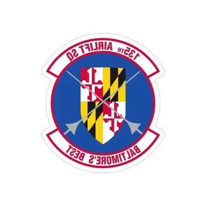 135 Airlift Squadron (U.S. Air Force) REVERSE PRINT Transparent Die-Cut STICKER - The Sticker Space