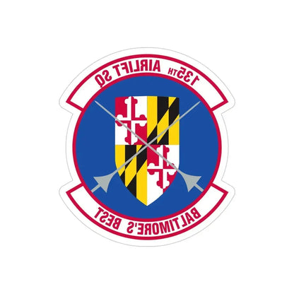 135 Airlift Squadron (U.S. Air Force) REVERSE PRINT Transparent Die-Cut STICKER - The Sticker Space