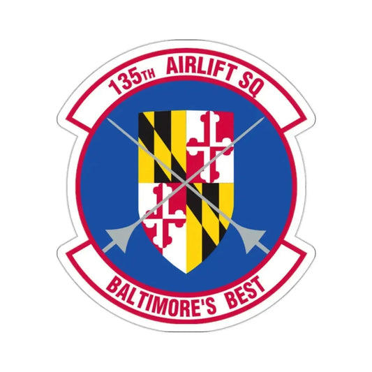 135 Airlift Squadron (U.S. Air Force) STICKER Vinyl Kiss-Cut Decal 2 Inch White - The Sticker Space