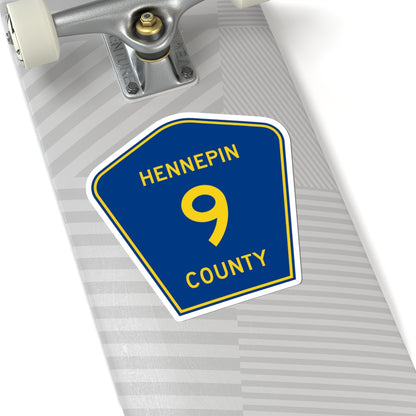 Hennepin County 9 (Minnesota) (Road Sign) STICKER Vinyl Kiss-Cut Decal