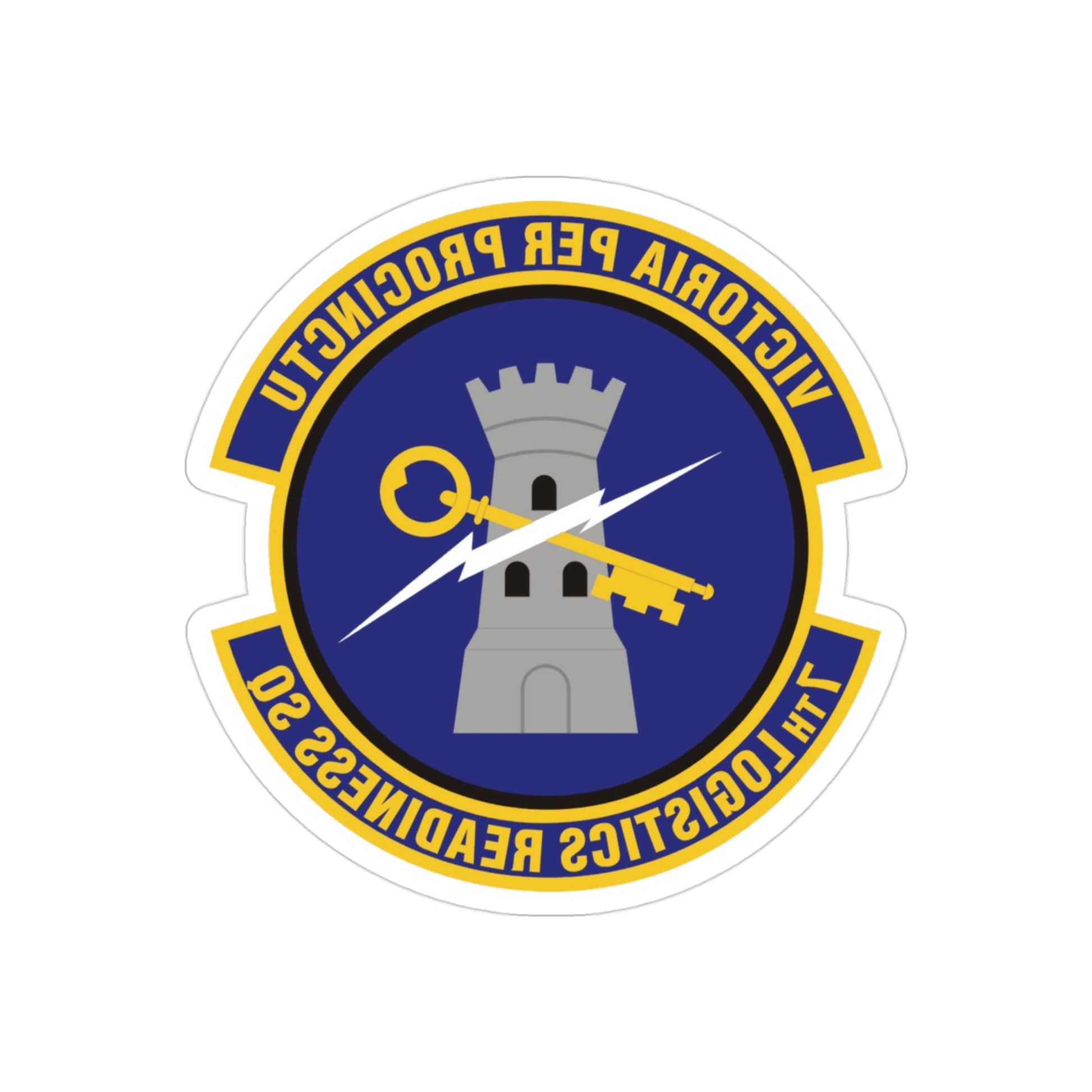 7th Logistics Readiness Squadron (U.S. Air Force) REVERSE PRINT Transparent STICKER-3" × 3"-The Sticker Space