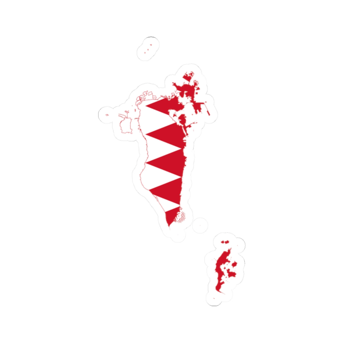 Flag-map of Bahrain2 (Bahrain) STICKER Vinyl Kiss-Cut Decal