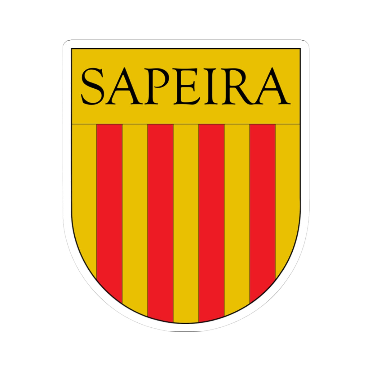 Antic escut municipal de Sapeira (Spain) (Coat of Arms) STICKER Vinyl Kiss-Cut Decal