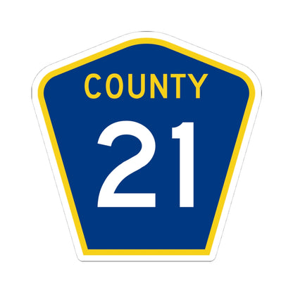 County 21 MN (Minnesota) (Road Sign) STICKER Vinyl Kiss-Cut Decal