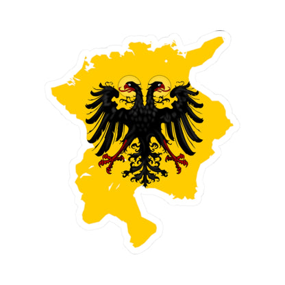 Flag-map of Holy Roman Empire 1600 (Germany) STICKER Vinyl Kiss-Cut Decal