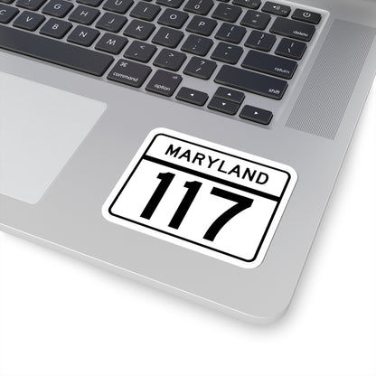 MD Route 117 (Maryland) (Road Sign) STICKER Vinyl Kiss-Cut Decal