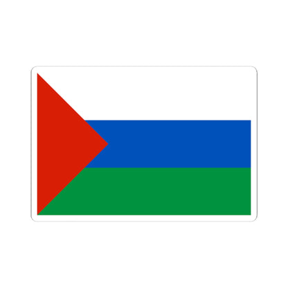 Flag of Yurginsky rayon Tyumen oblast 2002 (Russia) STICKER Vinyl Kiss-Cut Decal