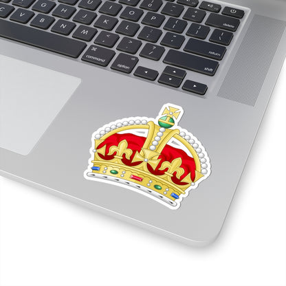 1901 pattern Tudor Crown original colours 2D (United Kingdom) (Coat of Arms) STICKER Vinyl Kiss-Cut Decal