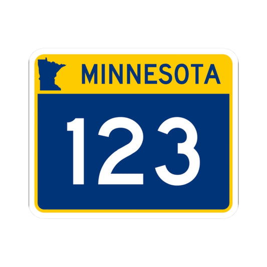 MN-123 wide (Minnesota) (Road Sign) STICKER Vinyl Kiss-Cut Decal