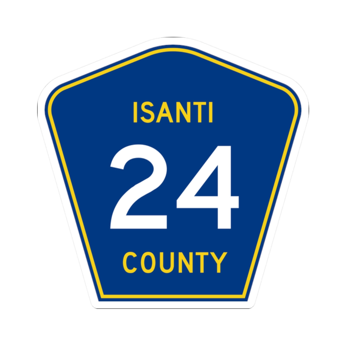 Isanti County 24 MN (Minnesota) (Road Sign) STICKER Vinyl Kiss-Cut Decal