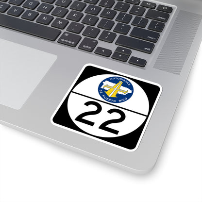 PR old toll road 22 (Puerto Rico) (Road Sign) STICKER Vinyl Kiss-Cut Decal