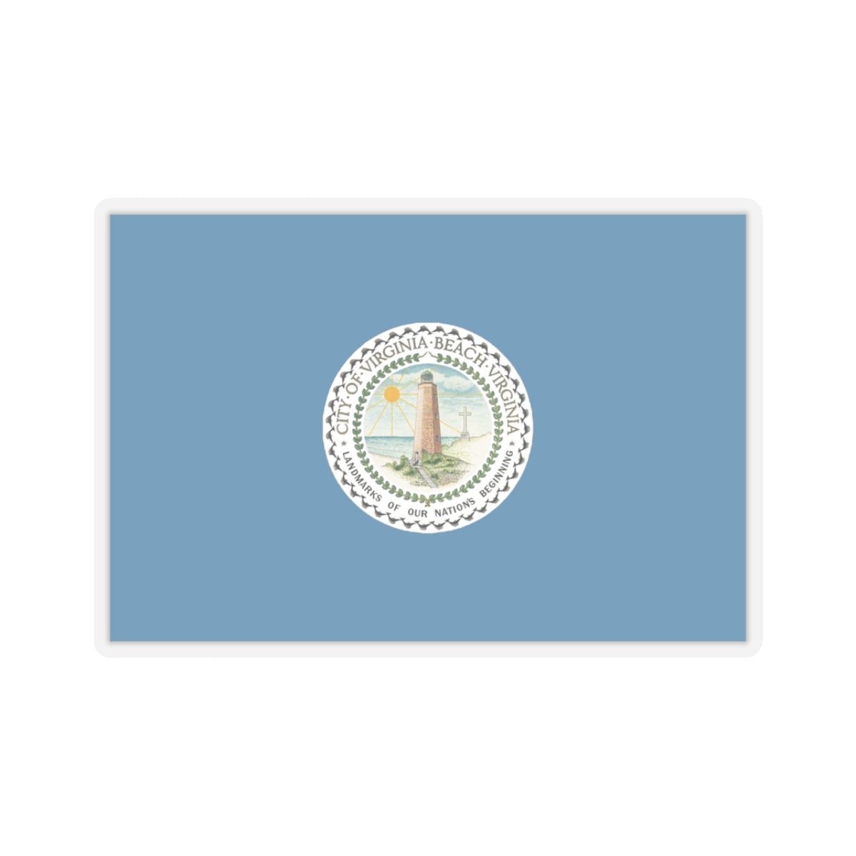 Flag of Virginia Beach, Virginia - STICKER Vinyl Kiss-Cut Decal