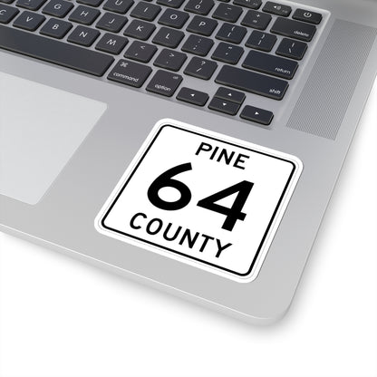 Pine County Route 64 MN (Minnesota) (Road Sign) STICKER Vinyl Kiss-Cut Decal