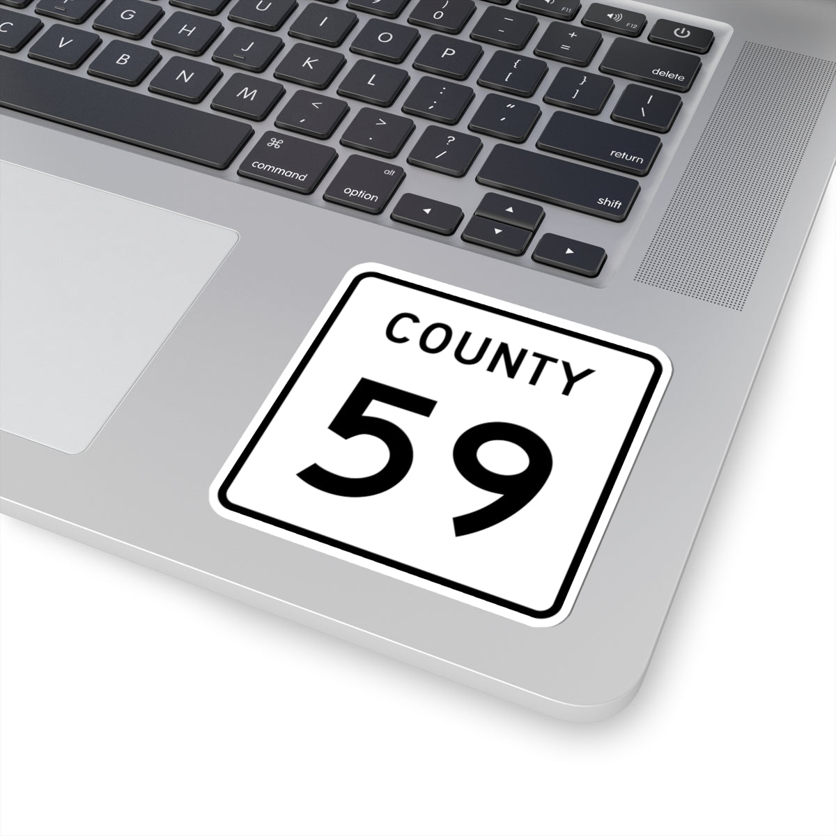 County 59 square (Minnesota) (Road Sign) STICKER Vinyl Kiss-Cut Decal