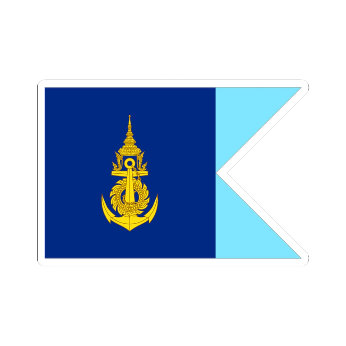 Flag Thai Navy Base Commander (Thailand) STICKER Vinyl Kiss-Cut Decal
