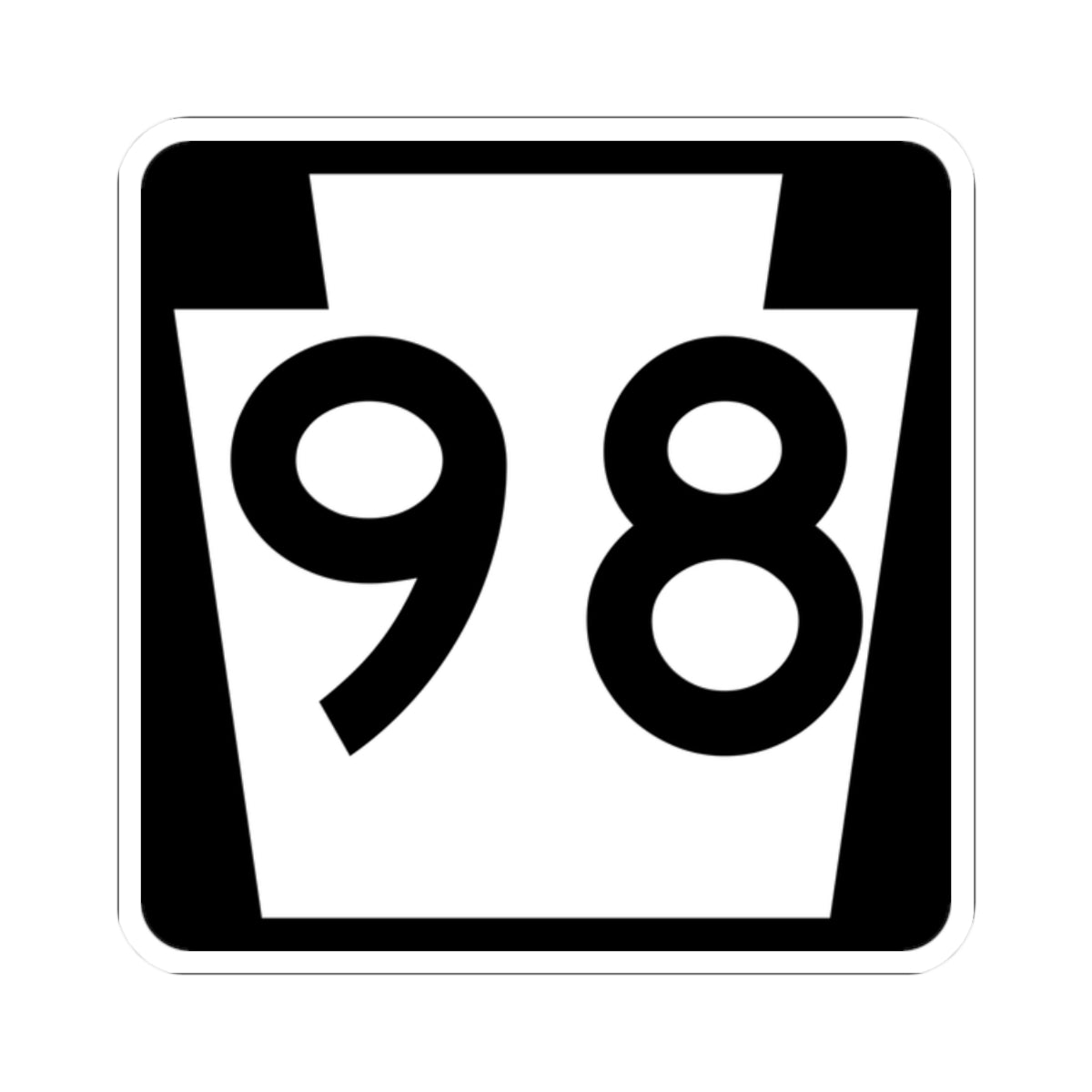 PA-98 (Pennsylvania) (Road Sign) STICKER Vinyl Kiss-Cut Decal
