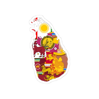 Sri Lankan Provinces combined Flag-map (Sri Lanka) STICKER Vinyl Kiss-Cut Decal