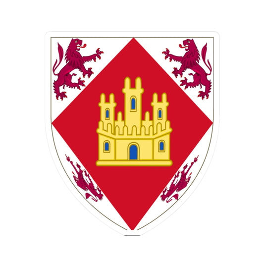 Arms of Sancho of Castile son of Alfonso XI el Justiciero (Spain) (Coat of Arms) STICKER Vinyl Kiss-Cut Decal