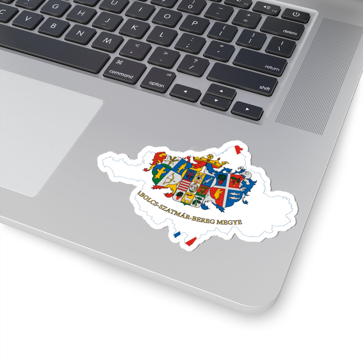 Flag-map of Szabolcs-Szatmar-Bereg County (Hungary) STICKER Vinyl Kiss-Cut Decal