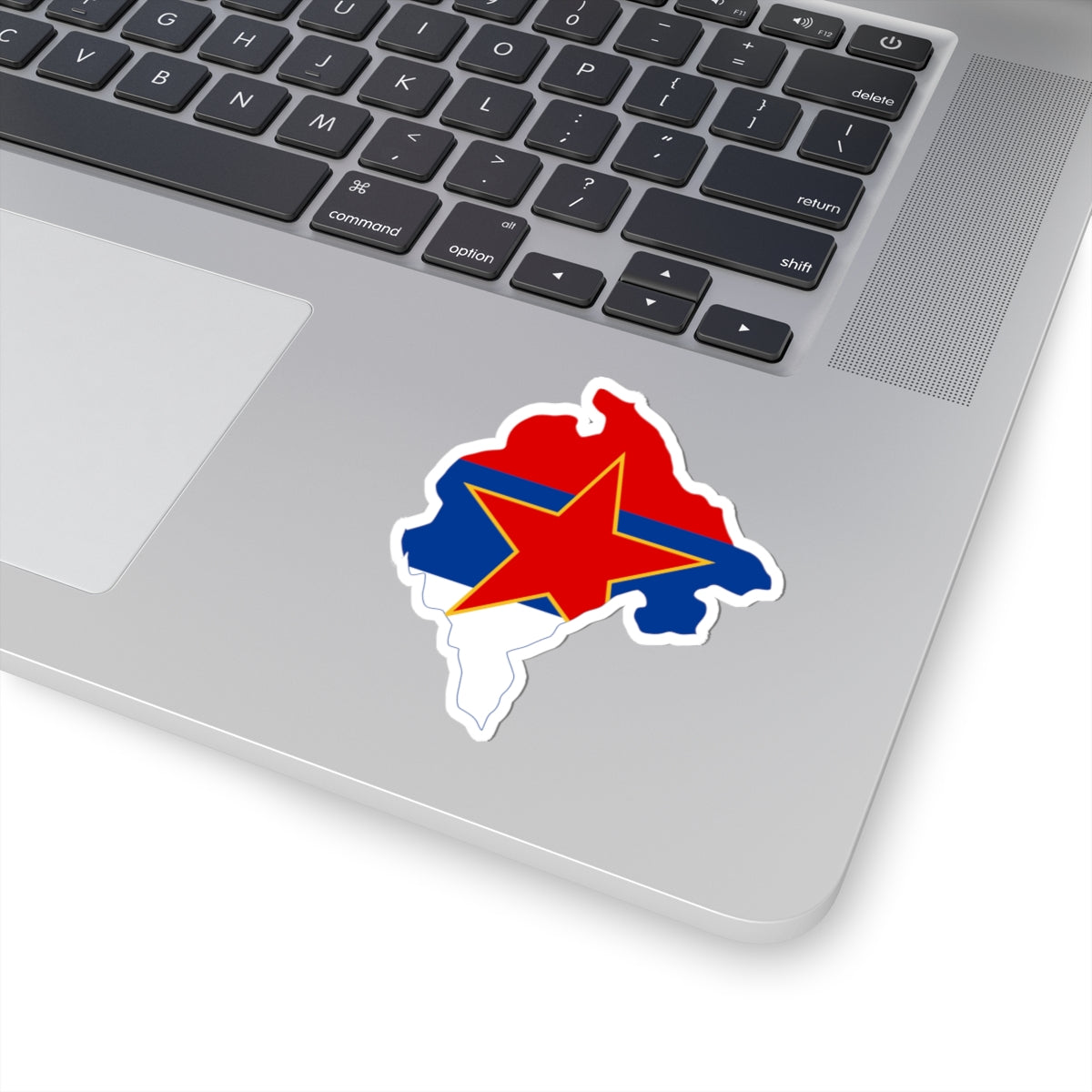 Flag map of Montenegro 1946-1993 (Montenegro) STICKER Vinyl Kiss-Cut Decal