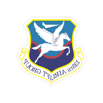 135th Airlift Group (U.S. Air Force) REVERSE PRINT Transparent STICKER-3" × 3"-The Sticker Space