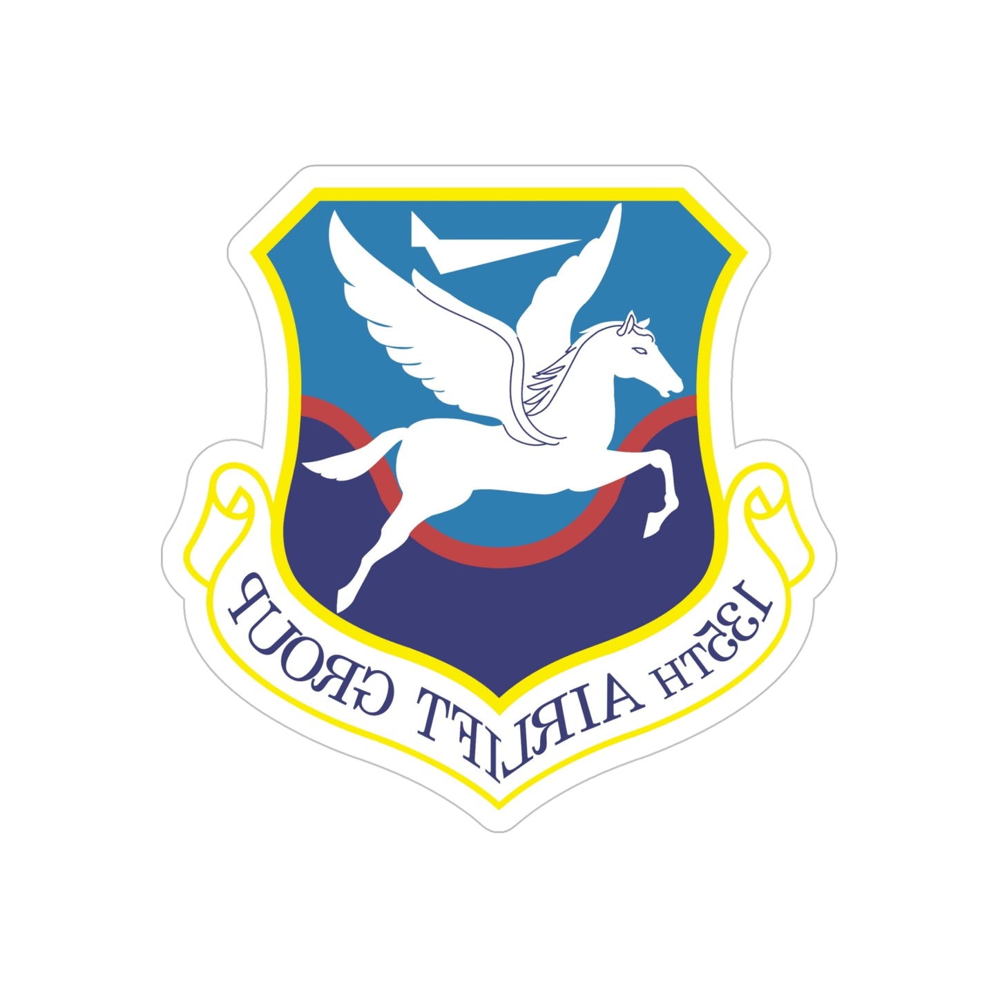 135th Airlift Group (U.S. Air Force) REVERSE PRINT Transparent STICKER-5" × 5"-The Sticker Space