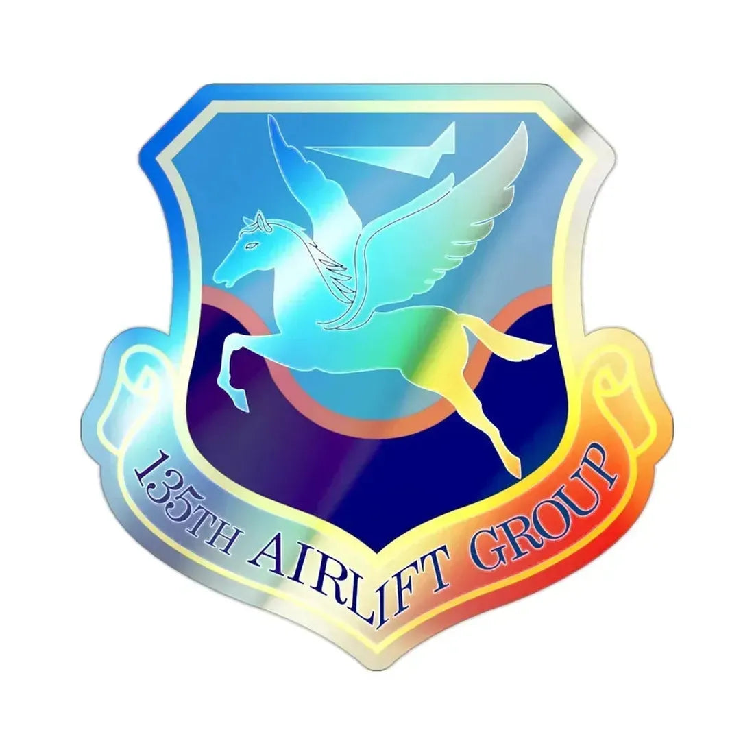 135th Airlift Group (U.S. Air Force) Holographic STICKER Die-Cut Vinyl Decal 2 Inch Holographic - The Sticker Space