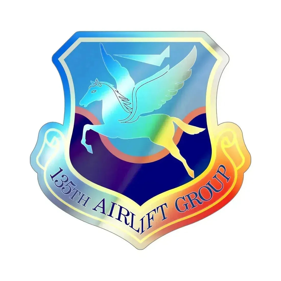 135th Airlift Group (U.S. Air Force) Holographic STICKER Die-Cut Vinyl Decal 6 Inch Holographic - The Sticker Space