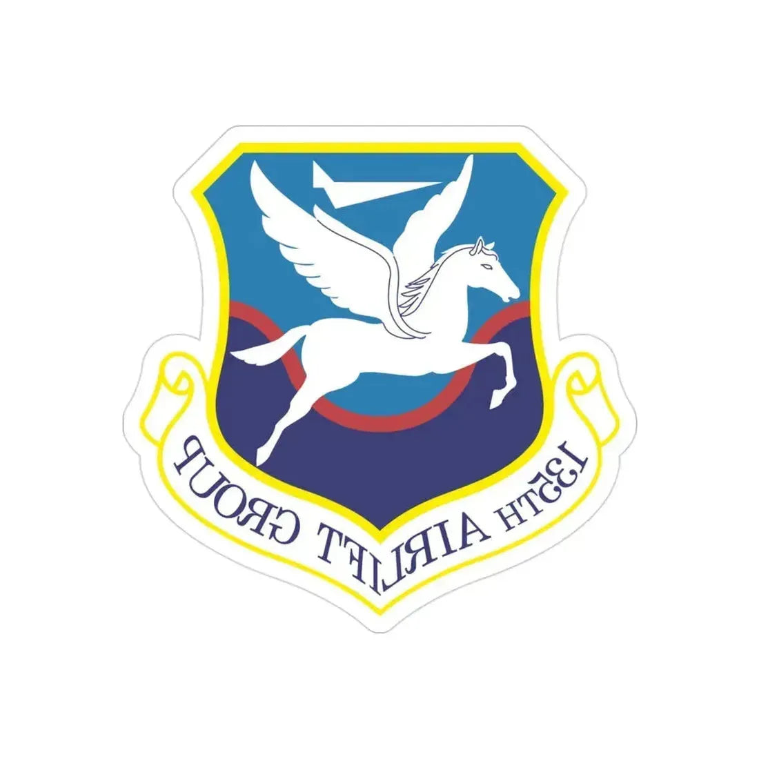 135th Airlift Group (U.S. Air Force) REVERSE PRINT Transparent Die-Cut STICKER 3 Inch Die-Cut Transparent - The Sticker Space