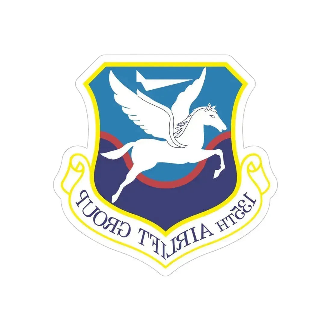 135th Airlift Group (U.S. Air Force) REVERSE PRINT Transparent Die-Cut STICKER 5 Inch Die-Cut Transparent - The Sticker Space