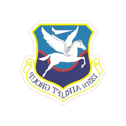 135th Airlift Group (U.S. Air Force) REVERSE PRINT Transparent Die-Cut STICKER 5 Inch Die-Cut Transparent - The Sticker Space