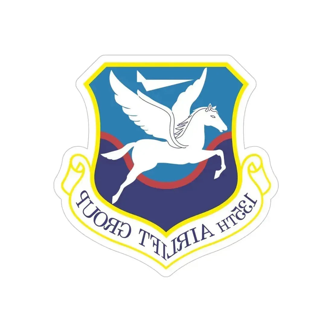 135th Airlift Group (U.S. Air Force) REVERSE PRINT Transparent Die-Cut STICKER 6 Inch Die-Cut Transparent - The Sticker Space