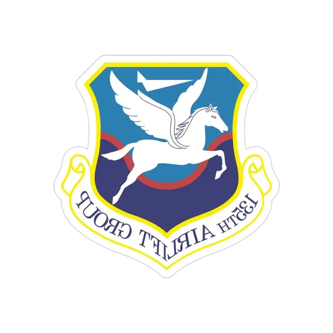 135th Airlift Group (U.S. Air Force) REVERSE PRINT Transparent Die-Cut STICKER - The Sticker Space