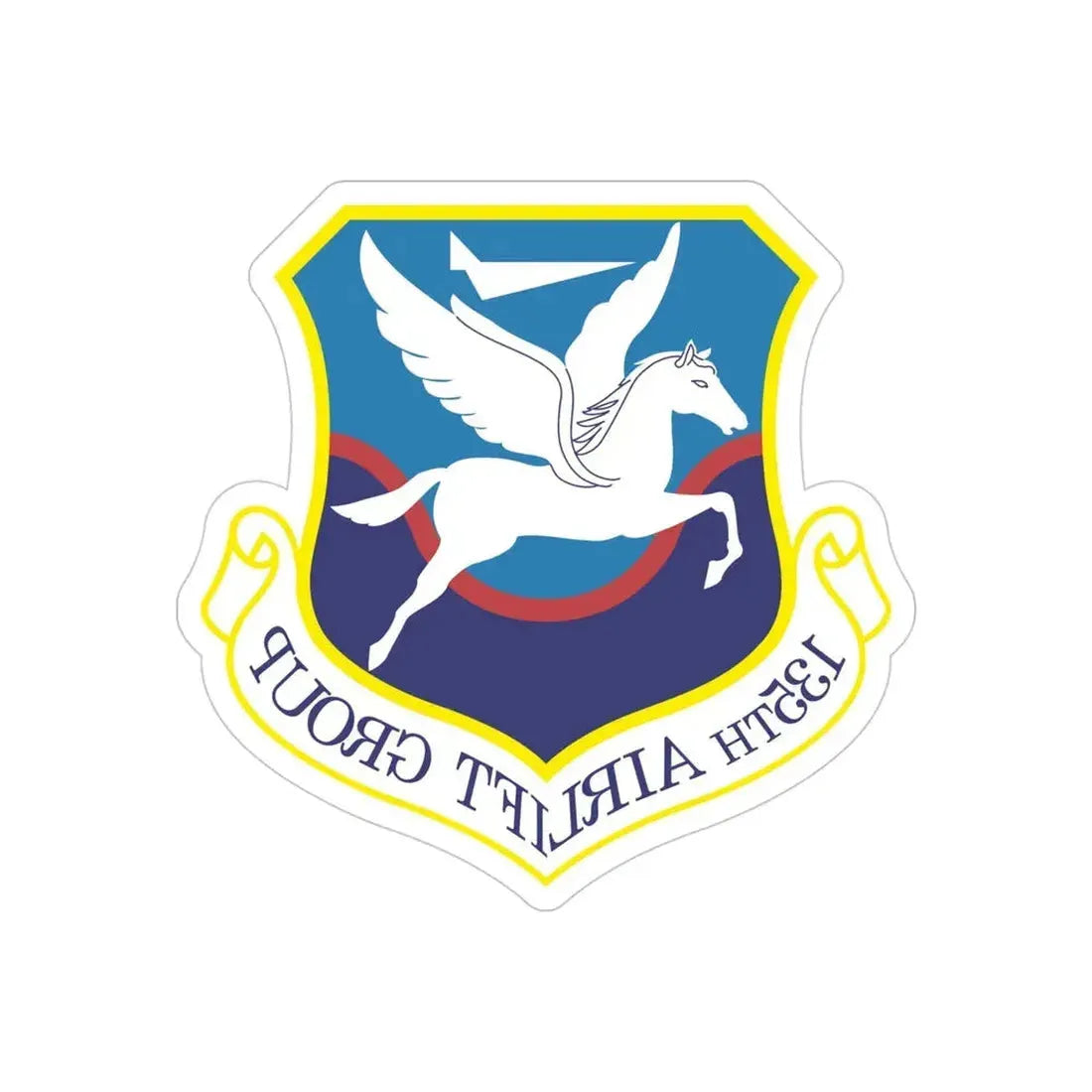 135th Airlift Group (U.S. Air Force) REVERSE PRINT Transparent Die-Cut STICKER - The Sticker Space