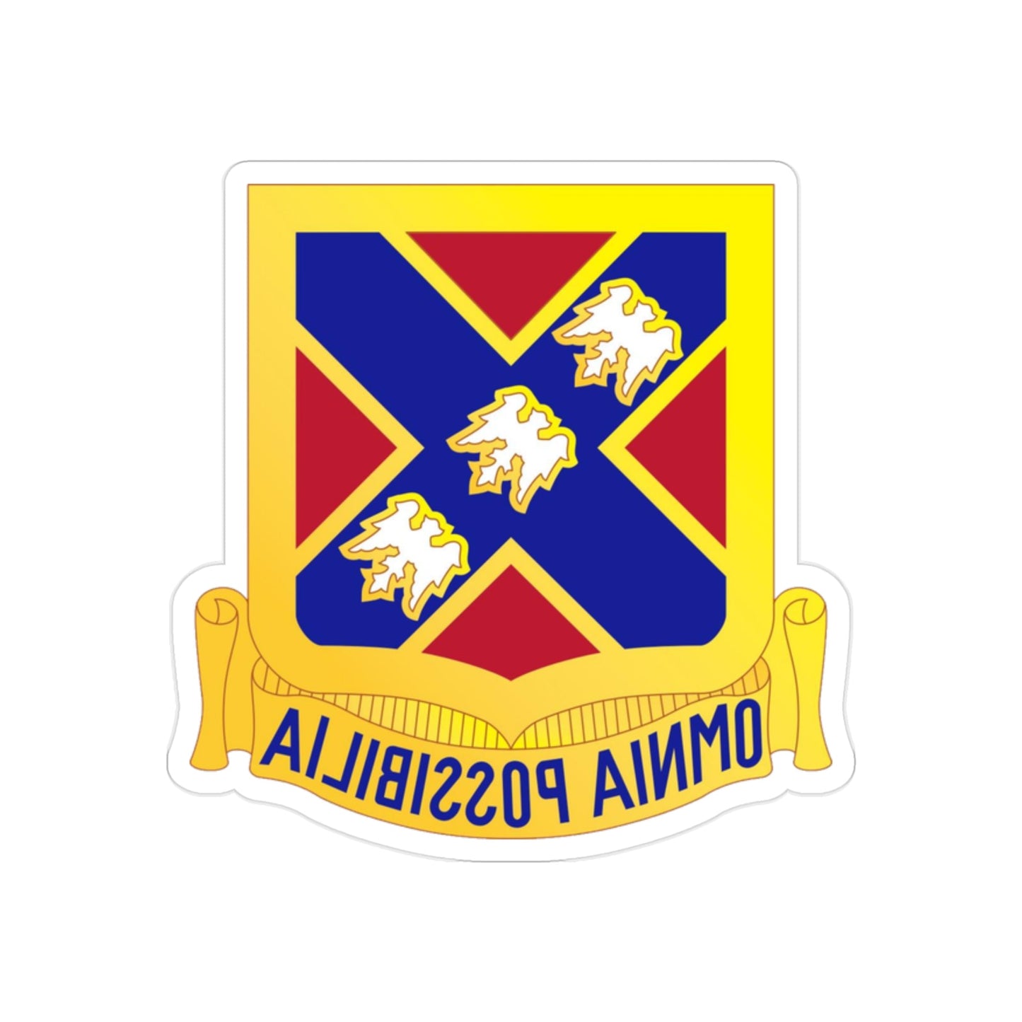 135th Artillery Regiment (U.S. Army) REVERSE PRINT Transparent STICKER-2" × 2"-The Sticker Space