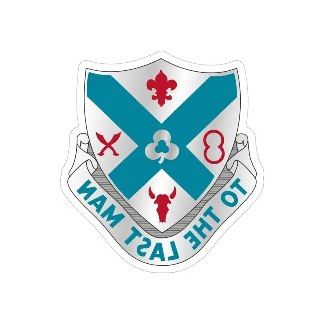 135th Infantry Regiment (U.S. Army) REVERSE PRINT Transparent Die-Cut STICKER 4 Inch Die-Cut Transparent - The Sticker Space