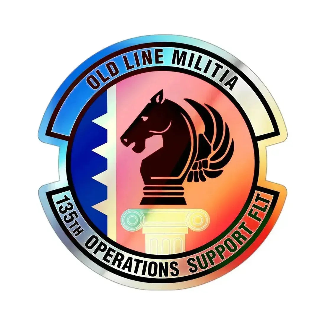 135th Operations Support Flight (U.S. Air Force) Holographic STICKER Die-Cut Vinyl Decal 3 Inch Holographic - The Sticker Space