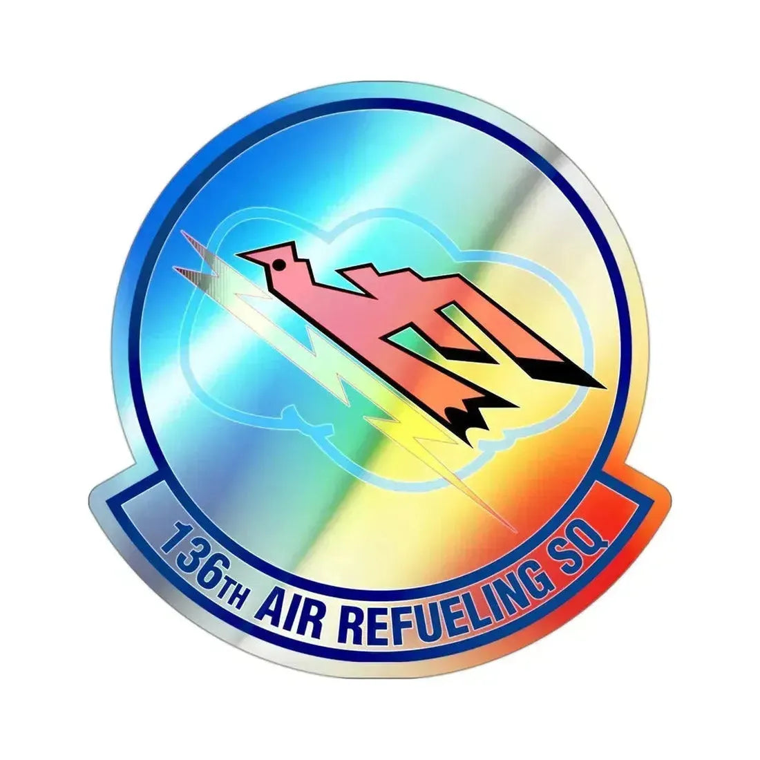 136 Air Refueling Squadron (U.S. Air Force) Holographic STICKER Die-Cut Vinyl Decal 3 Inch Holographic - The Sticker Space