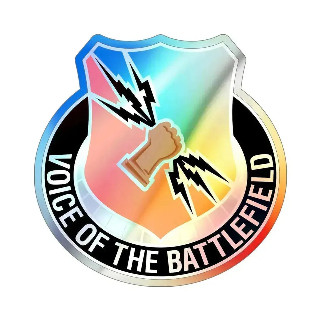 136 Signal Battalion (U.S. Army) Holographic STICKER Die-Cut Vinyl Decal 5 Inch Holographic - The Sticker Space