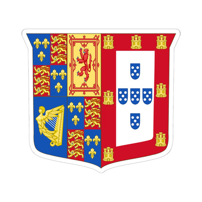 Arms of Catherine of Braganza (Portugal) (Coat of Arms) STICKER Vinyl Kiss-Cut Decal