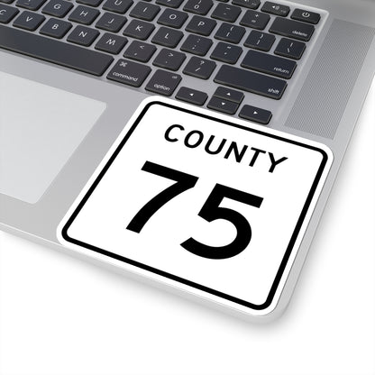 County 75 square (Minnesota) (Road Sign) STICKER Vinyl Kiss-Cut Decal