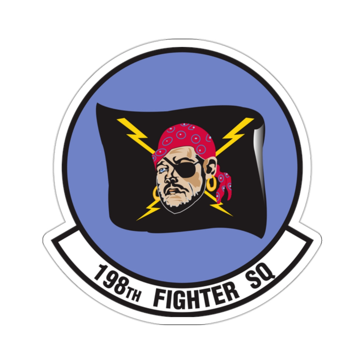 198 Fighter Squadron (U.S. Air Force) STICKER Vinyl Kiss-Cut Decal-2" × 2"-White-The Sticker Space