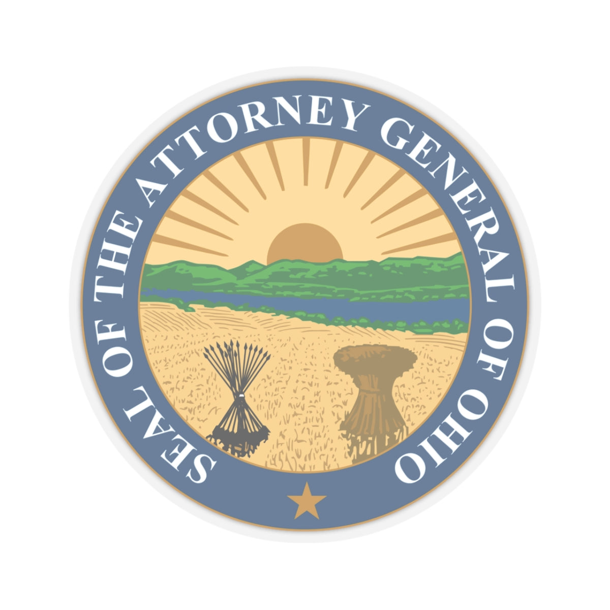 Seal of the Attorney General of Ohio - STICKER Vinyl Kiss-Cut Decal