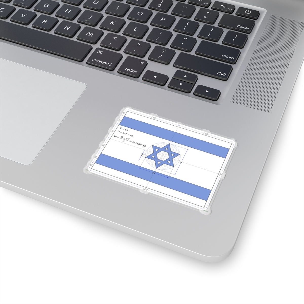 Flag of Israel construction sheet D66 (Israel) STICKER Vinyl Kiss-Cut Decal